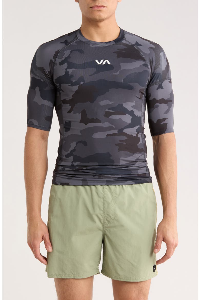 Camo Rashguard T-Shirt, Main, color, BLACK CAMO