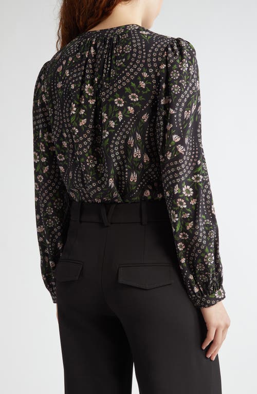 Veronica Beard Ashlynn Top In Black Multi