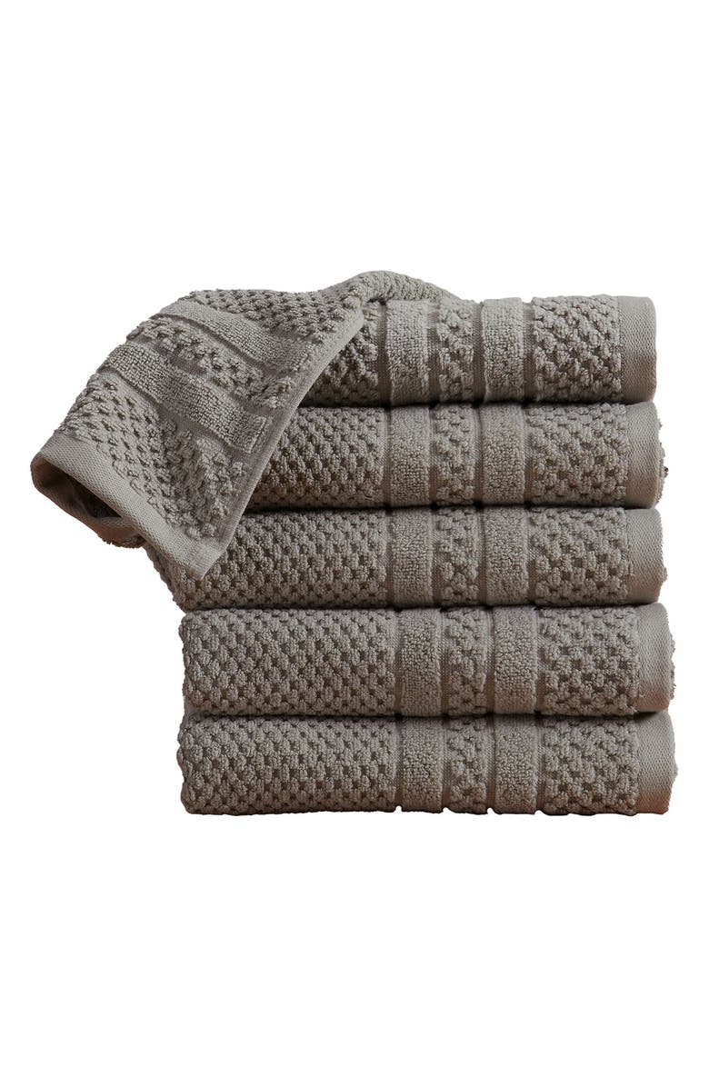 Woven & Weft 6-Pack Checker Texture Hand Towels, Main, color, 