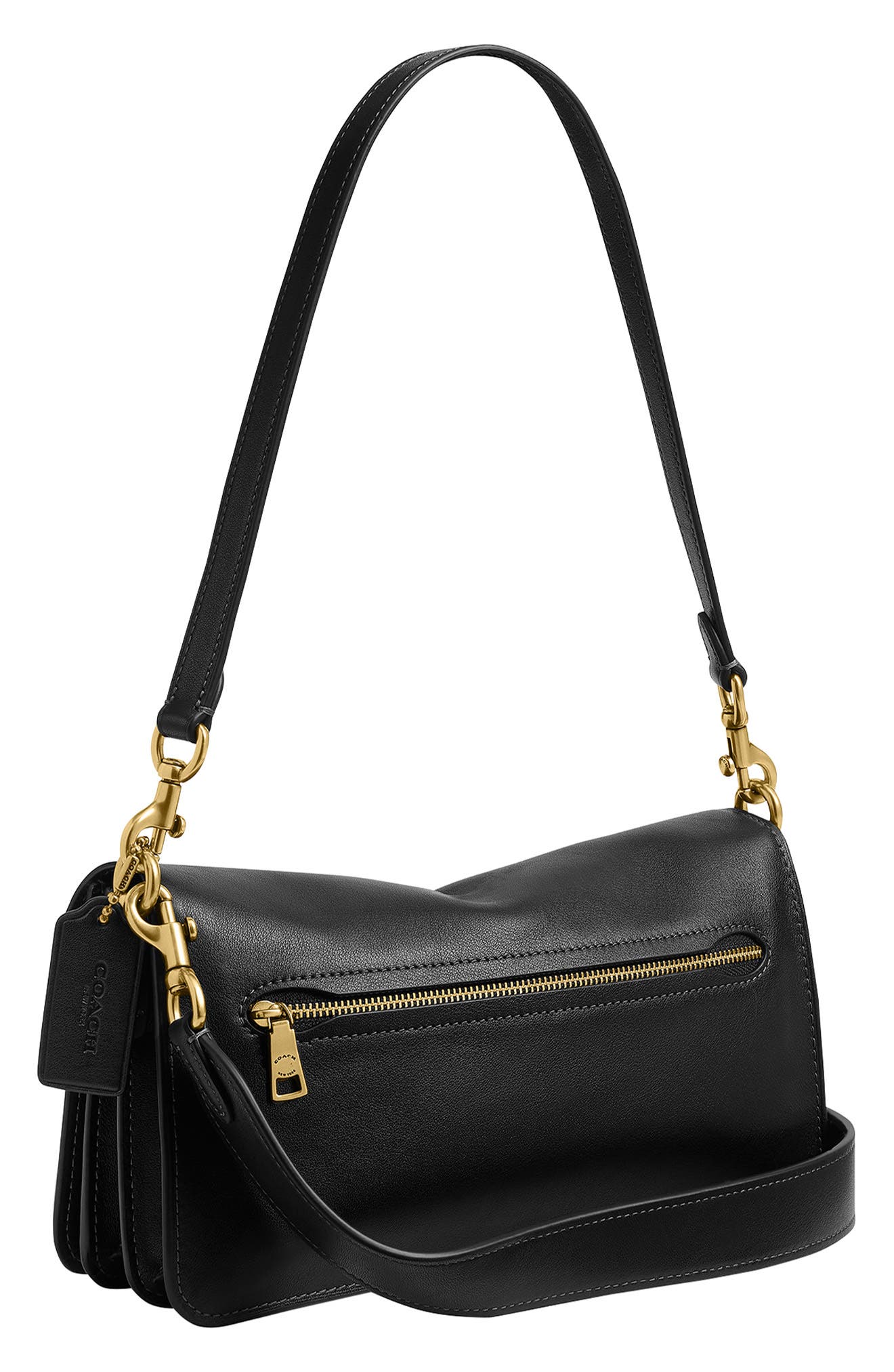 COACH Tabby 26 Leather Shoulder Bag, Alternate, color, B4/Black