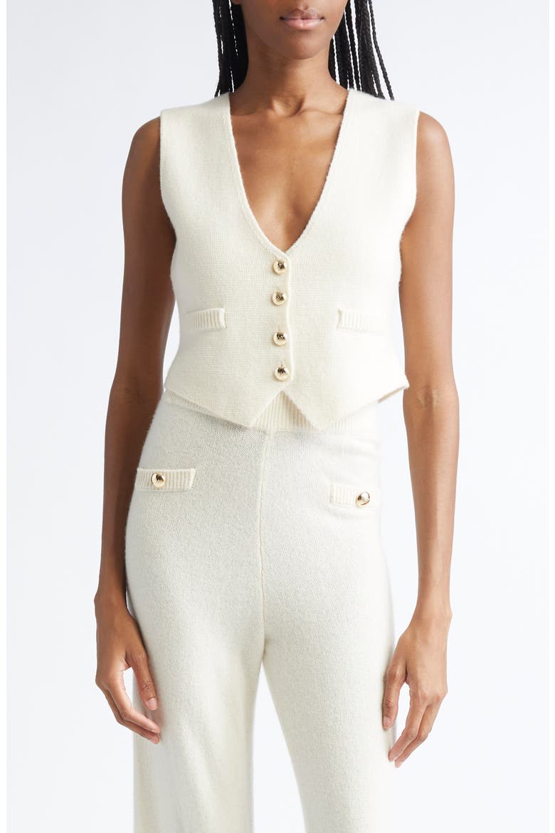 Mykah Cashmere Sweater Vest, Main, color, IVORY