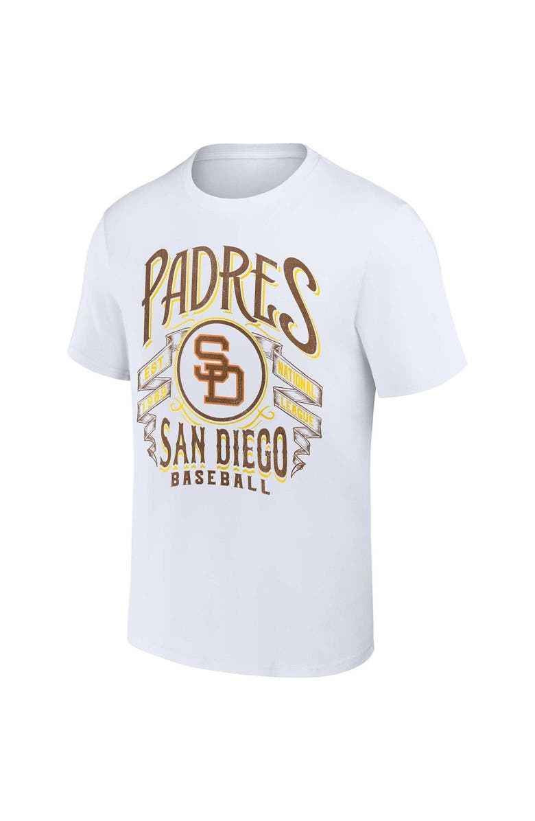 Darius Rucker Collection by Fanatics Men's Darius Rucker Collection by Fanatics White San Diego Padres Distressed Rock T-Shirt, Alternate, color, 