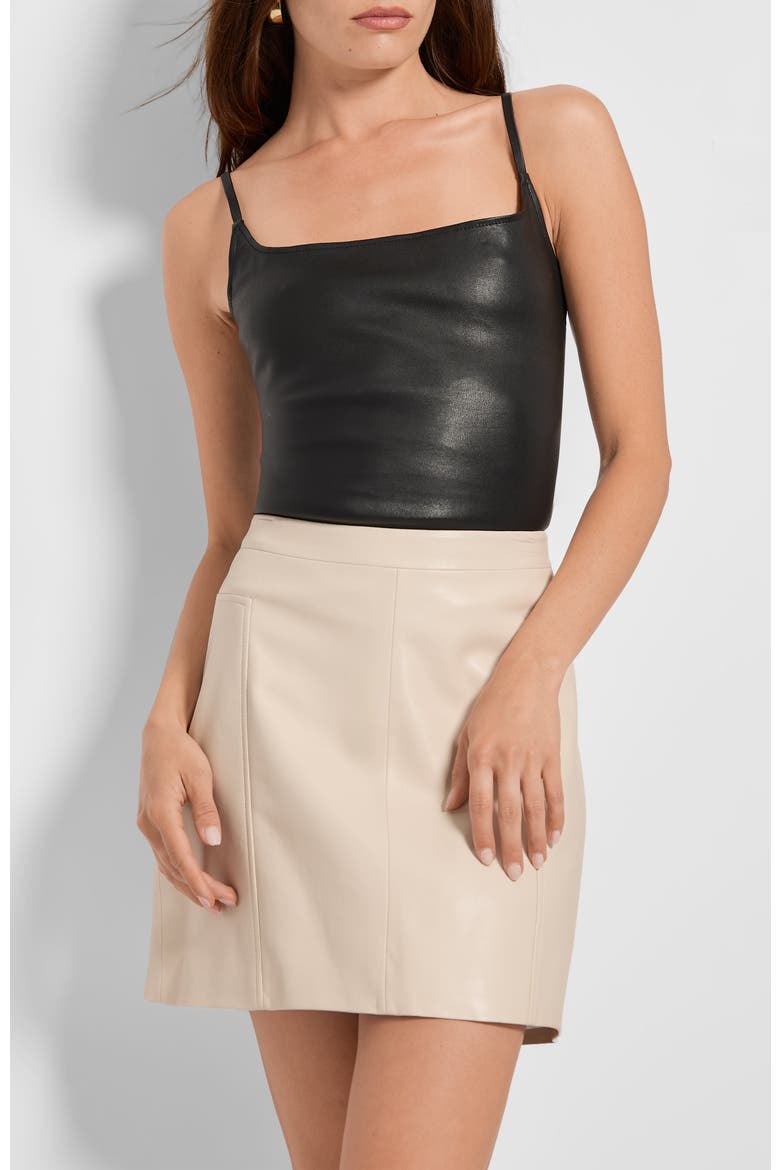 Ainsley Recycled Leather Skirt, Alternate, color, Sand