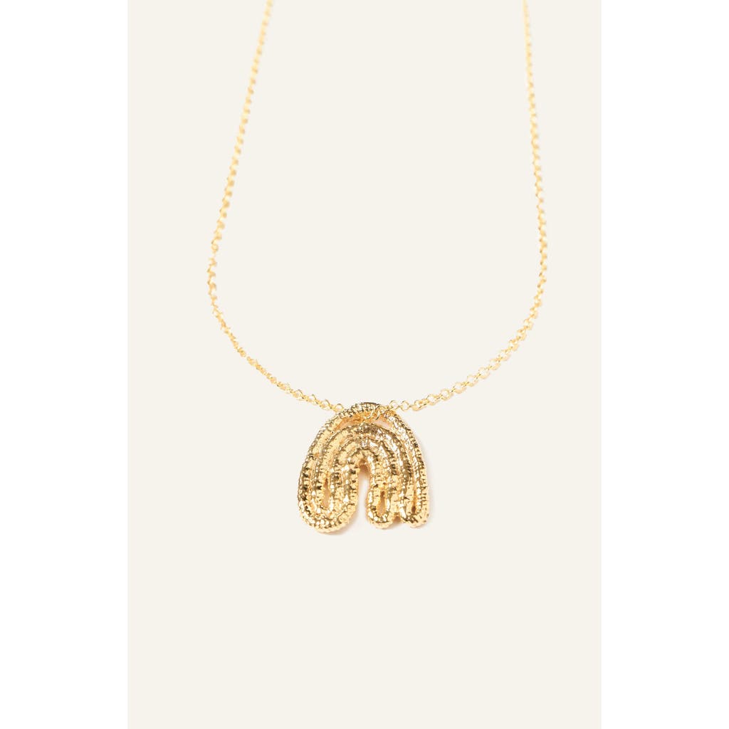 Cog Leaf Pendant In Gold