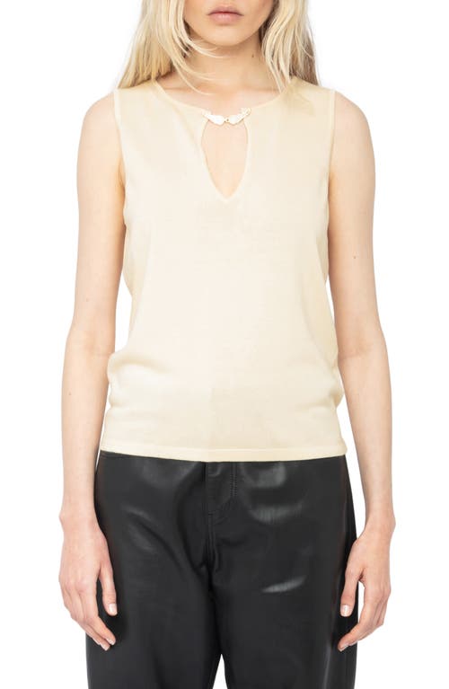Shop Zadig & Voltaire Sayani Crystal Detail Keyhole Neck Knit Tank