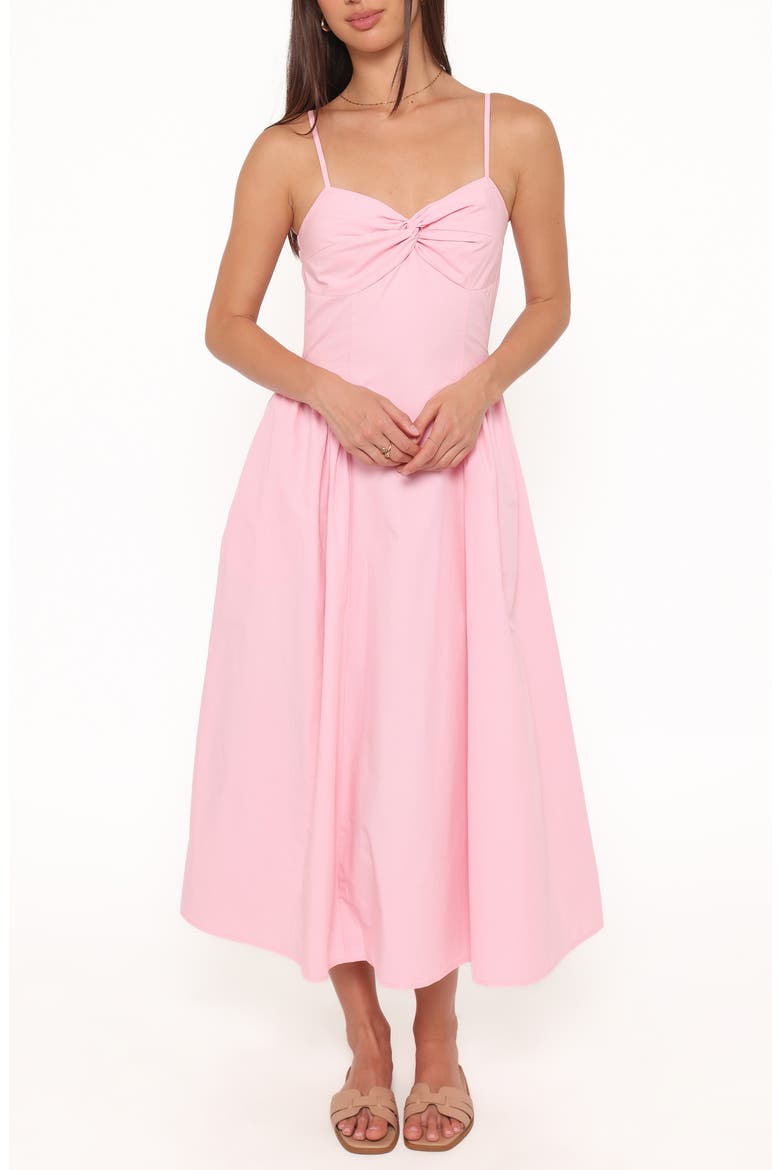 Venice Open Back Cotton Midi Dress, Main, color, PINK