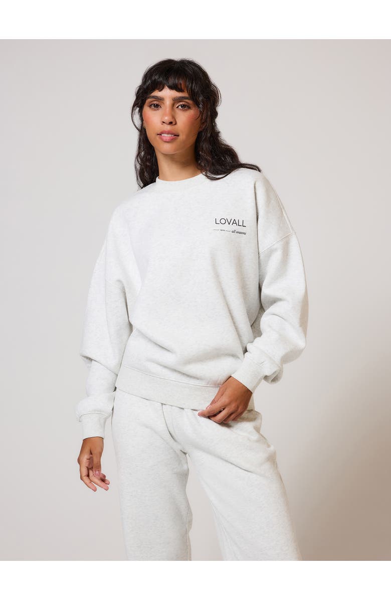 LOVALL ALL SZN Organic Oversized Sweatshirt Three, Alternate, color, Light Grey Marl