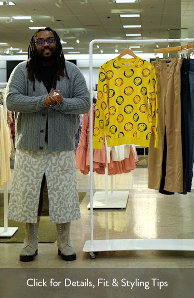 Smiley Smudge Graphic Sweatshirt, sales video thumbnail