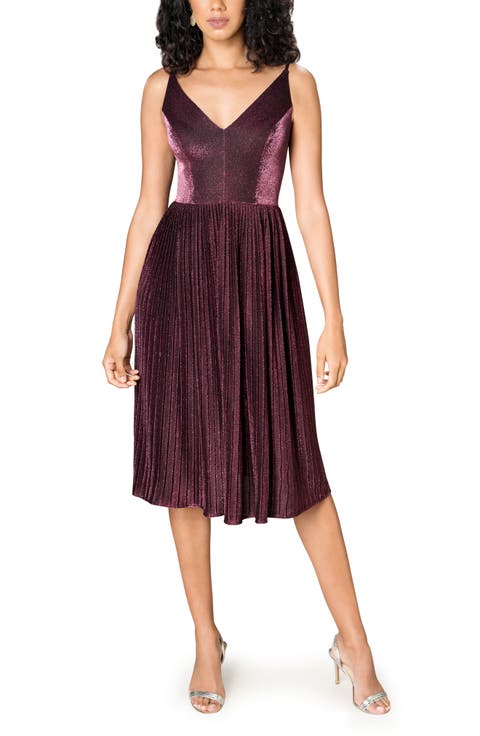 Haley Metallic Fit & Flare Cocktail Dress