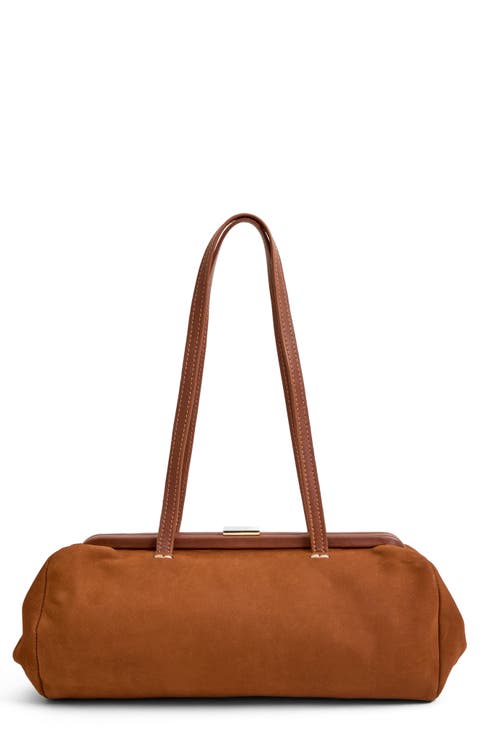 Yvette Nubuck Leather Shoulder Bag