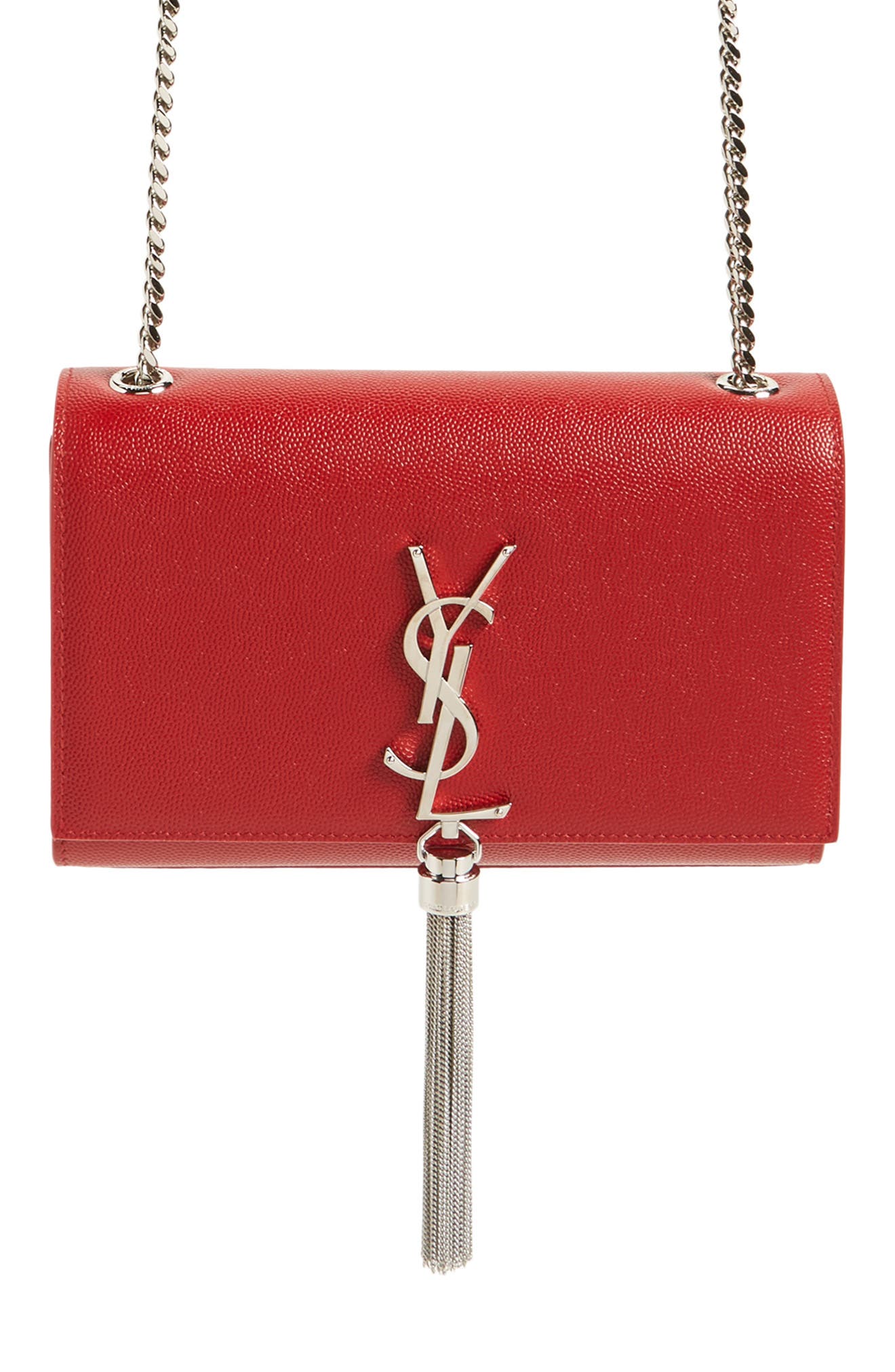 Saint Laurent Small Kate Textured Leather Crossbody Bag, Main, color, 