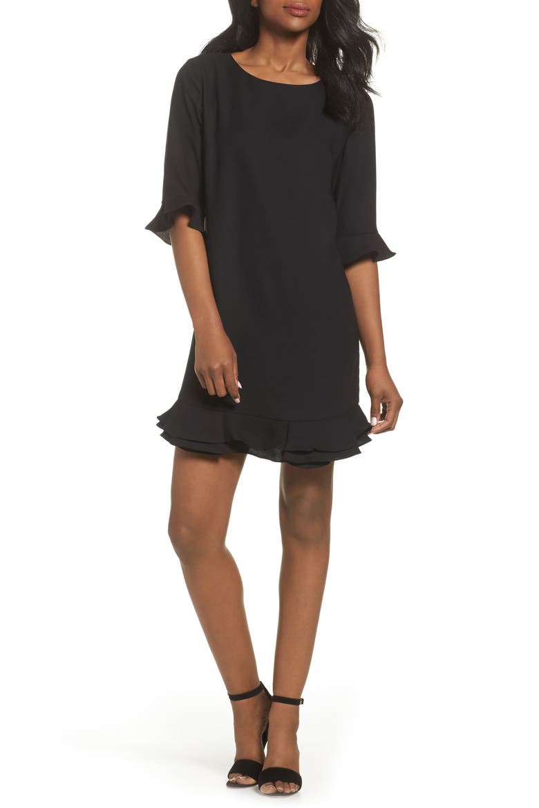 Kate Ruffle Hem A-Line Crepe Dress video