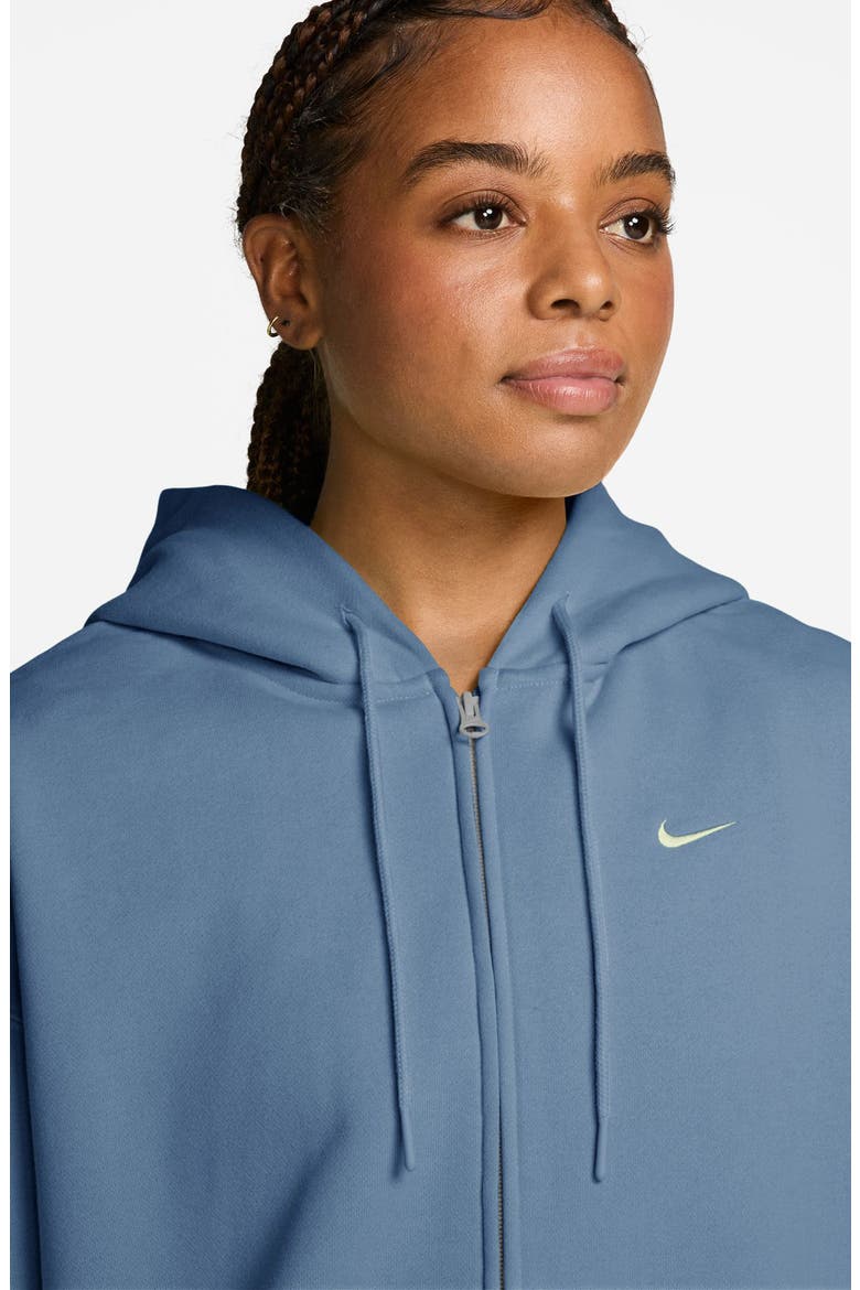 Oversized Fleece Full Zip Hoodie, Alternate, color, 486 WORKBL/ SAIL