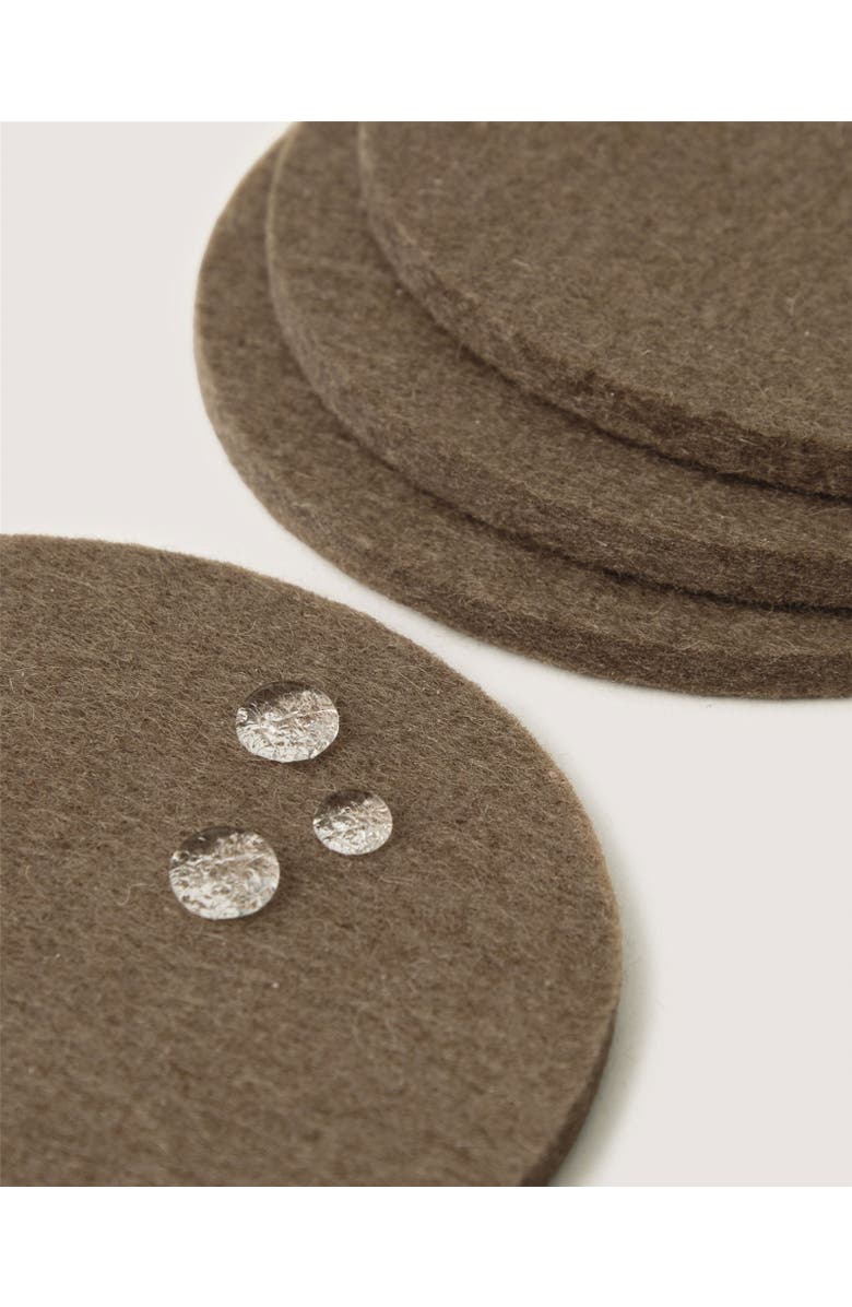 Graf Lantz Bierfilzl Merino Wool Round Coaster Solid 4 Pack, Alternate, color,