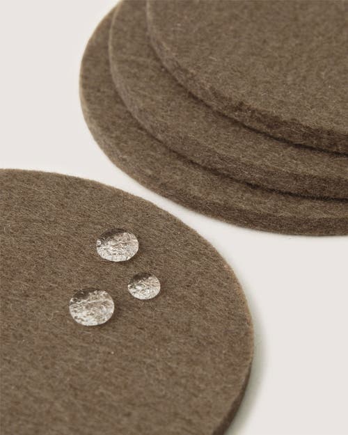 Graf & Lantz Graf Lantz Bierfilzl Merino Wool Round Coaster Solid 4 Pack In Brown