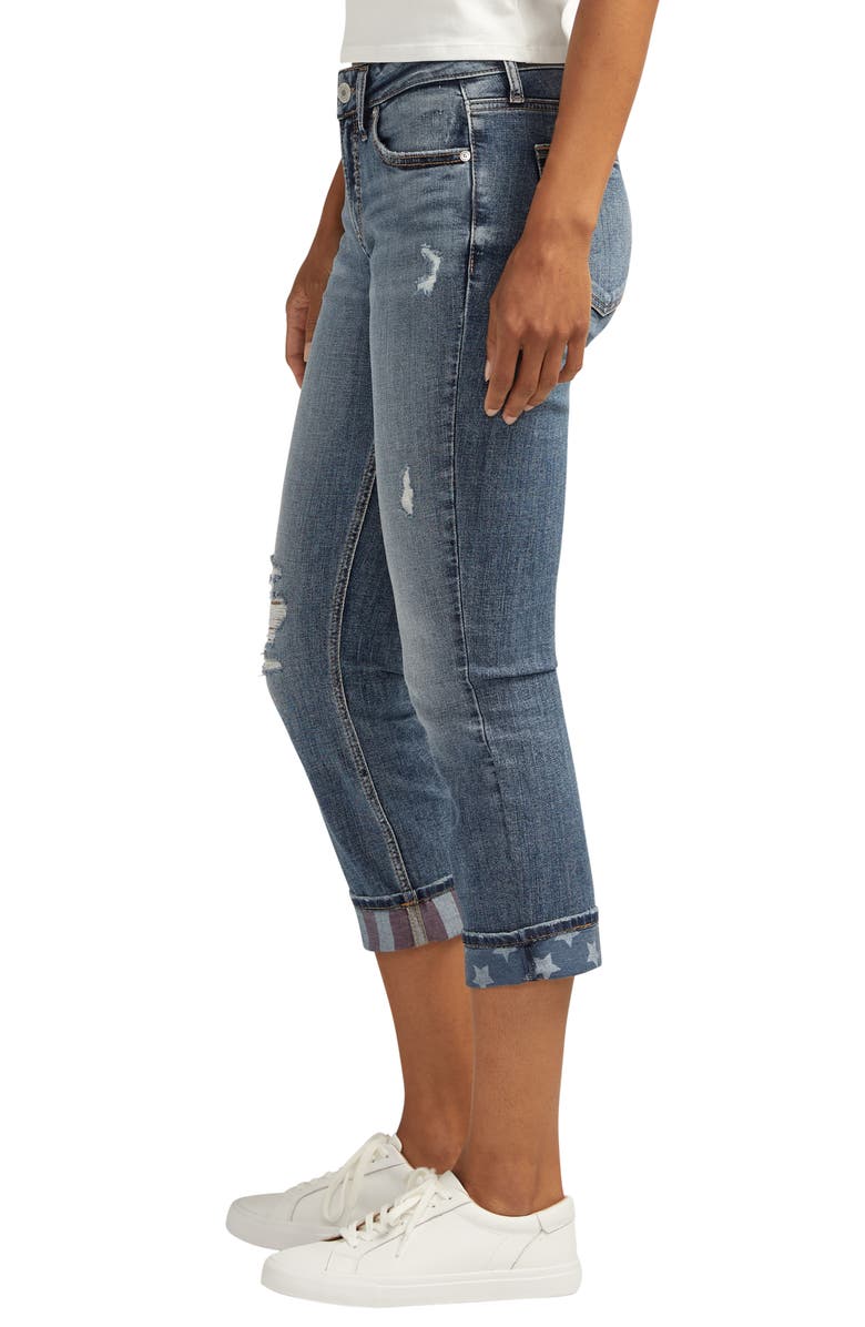 Silver Jeans Co. Suki Americana Mid Rise Capri Jeans, Alternate, color, Indigo