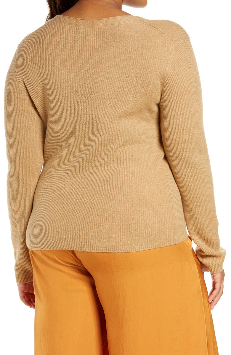 Vince V-Neck Ribbed Cashmere Sweater, Alternate, color, 