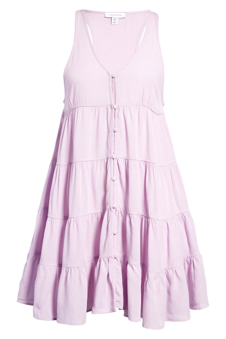 Crinkle Button A-Line Dress, Main, color, LILAC