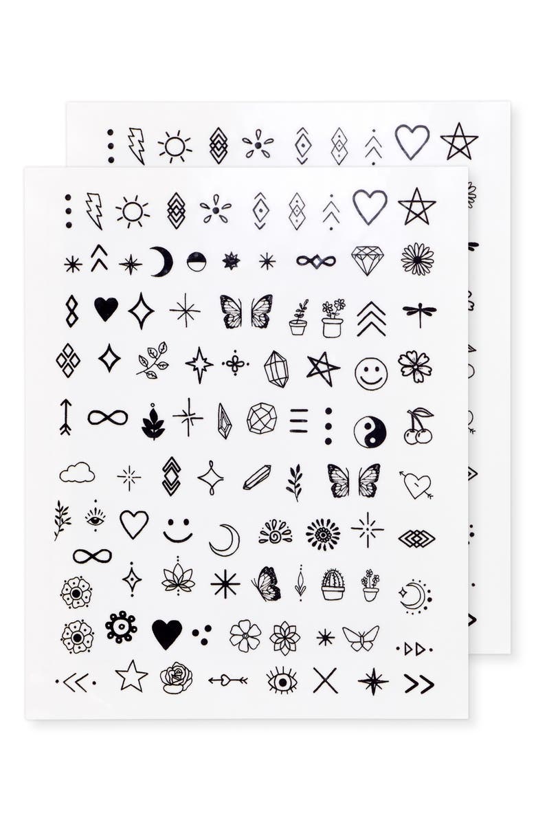 INKED by Dani Nail Art Pack Temporary Tattoos, Main, color, B And W