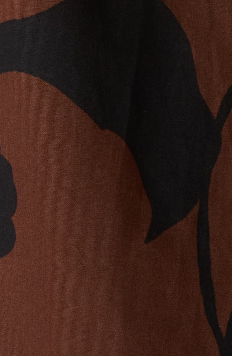 SUGARLIPS Somerton Floral Print Tie Waist Midi Dress, Alternate, color, Chocolate