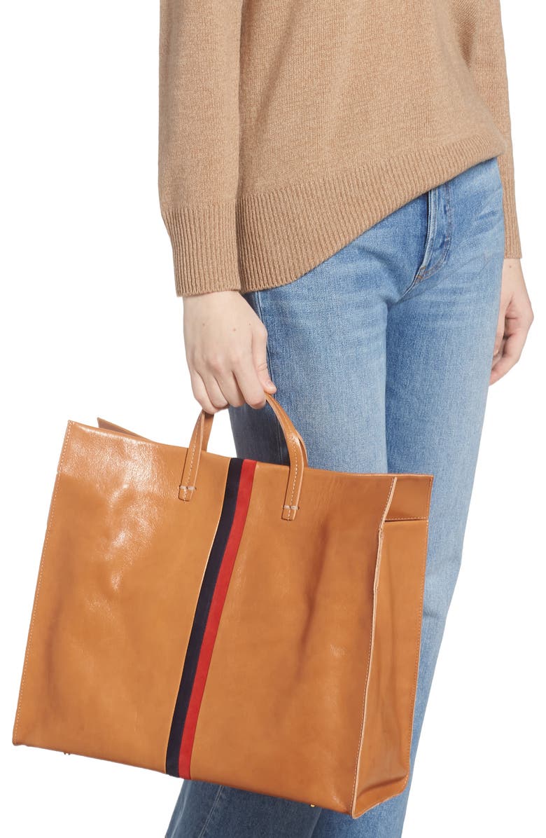 Clare V. Simple Leather Tote, Alternate, color,
