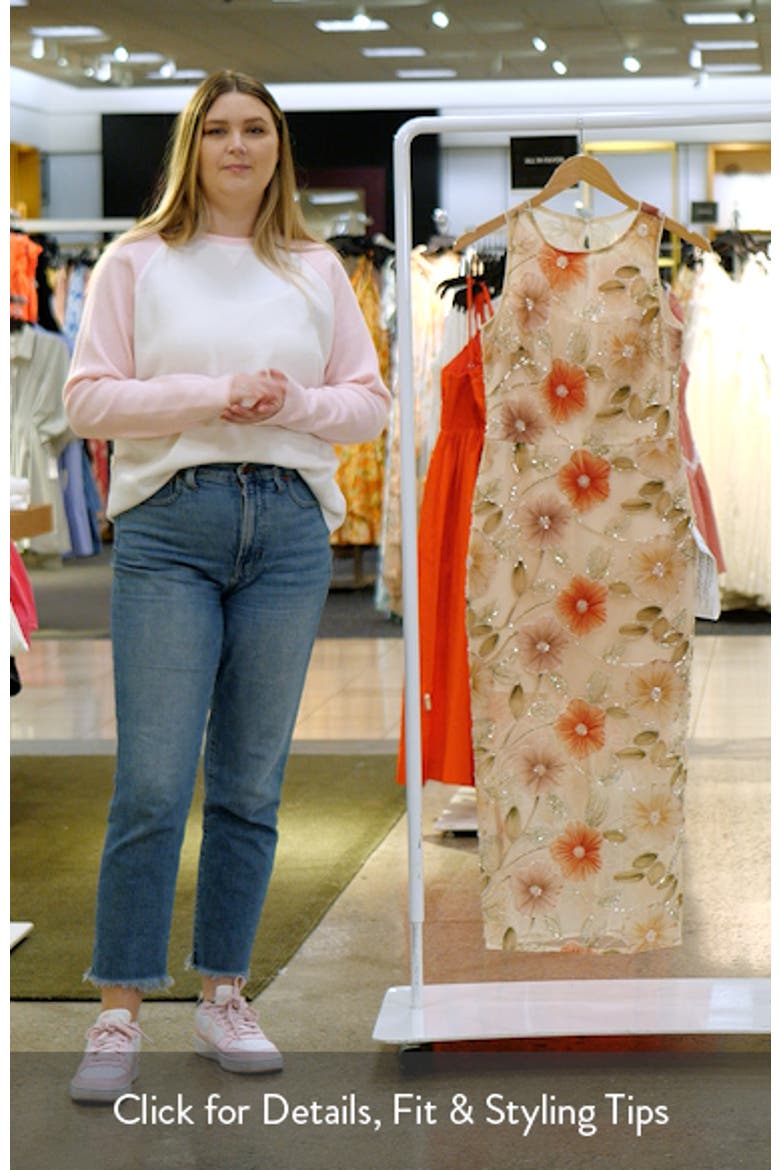 Helena Beaded Floral Applique Sheath Gown video