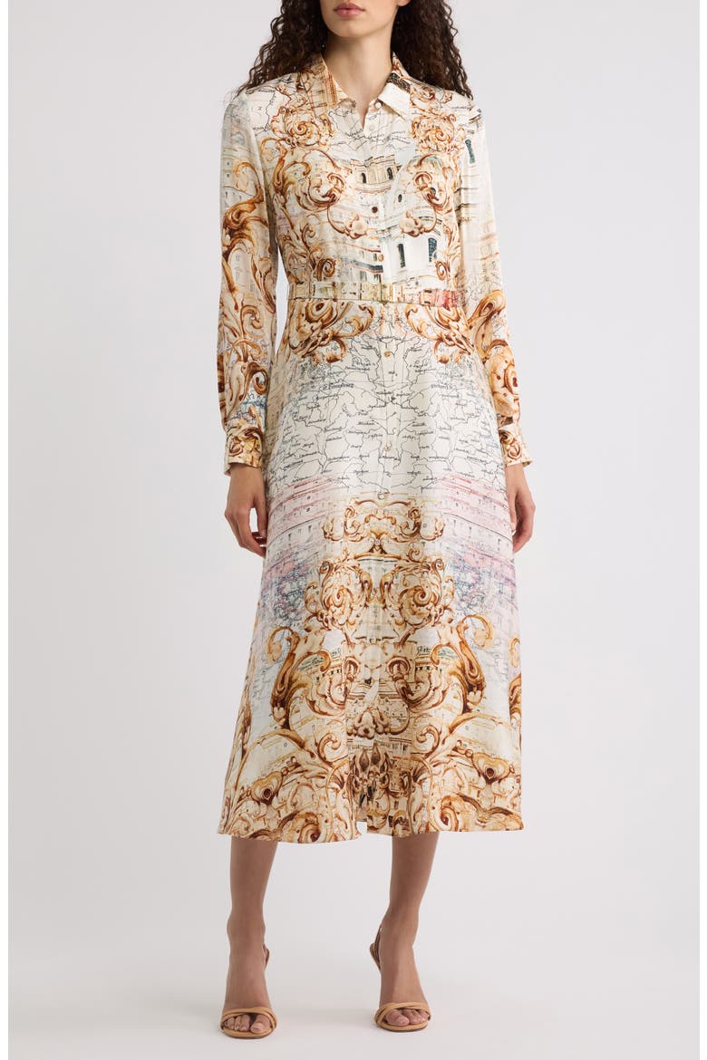 The Seraphine Belted Maxi Shirtdress, Main, color, DREAM MAP