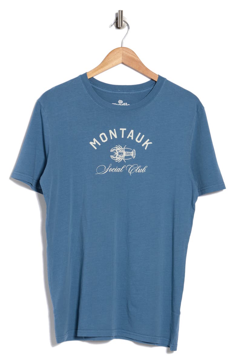 Goodie Two Sleeves Montauk Social Cotton Graphic T-Shirt, Main, color, Blue