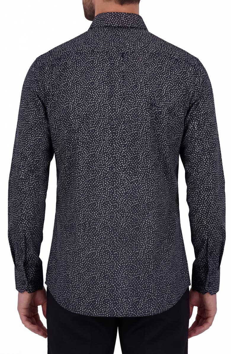 Report Collection Regular Fit Frond Print 4-Way Stretch Button-Up Shirt, Alternate, color, 41 Navy