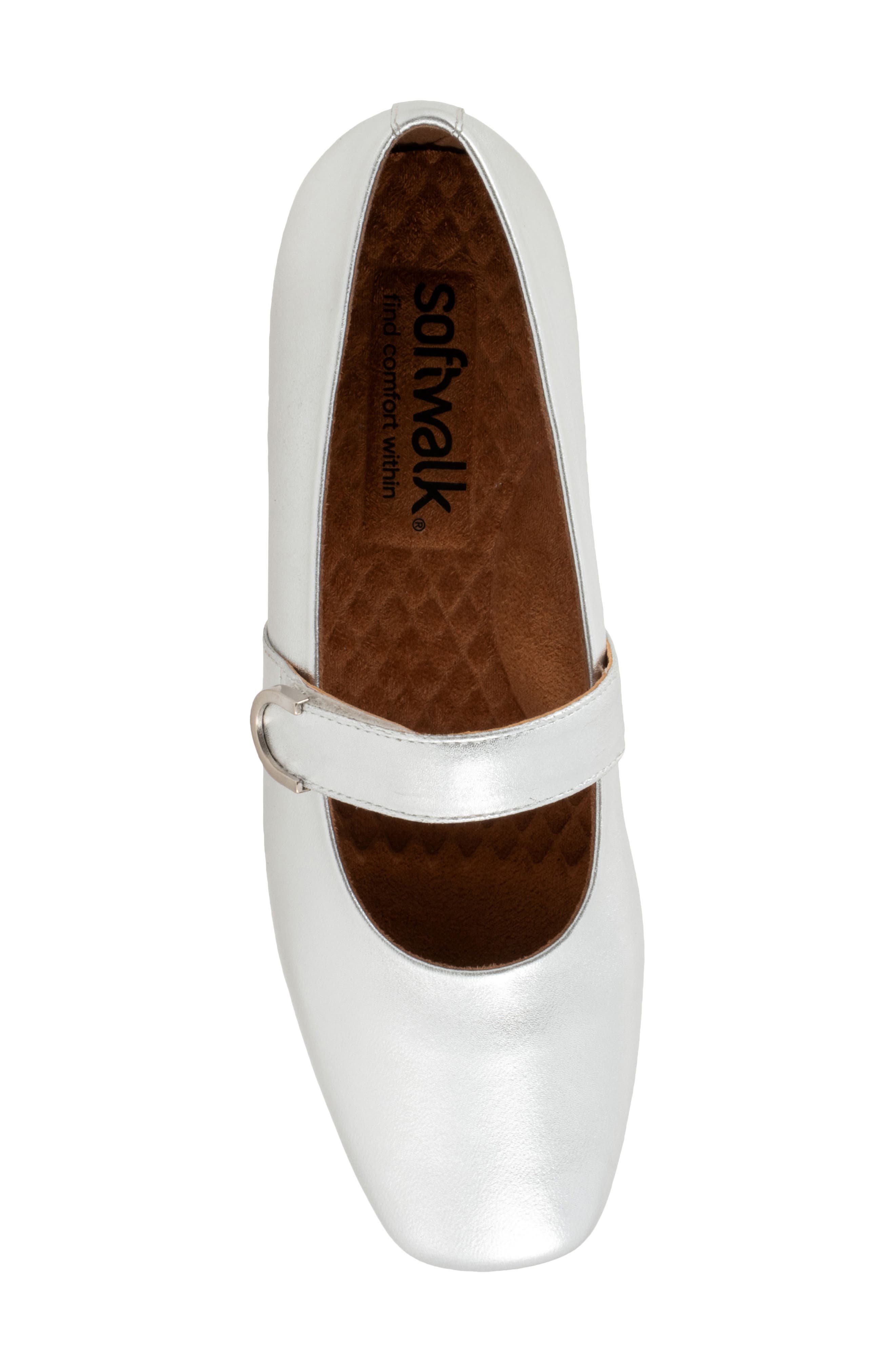 SoftWalk<sup>®</sup> Valdivia Mary Jane Flat, Alternate, color, Silver