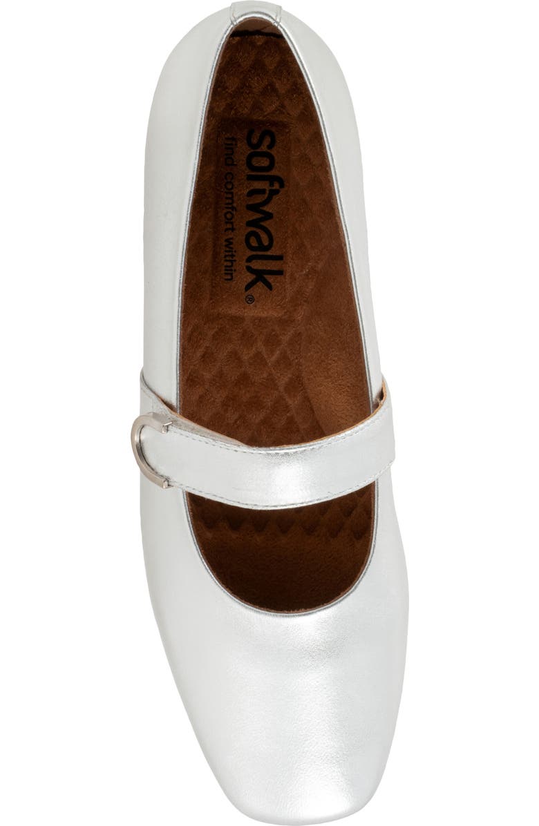 SoftWalk<sup>®</sup> Valdivia Mary Jane Flat, Alternate, color, Silver