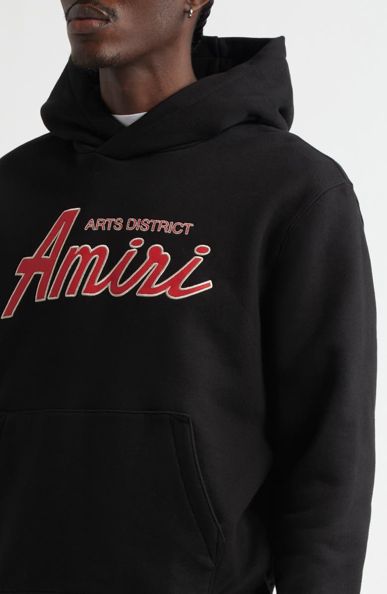 AMIRI City Logo Graphic Hoodie, Alternate, color, Black