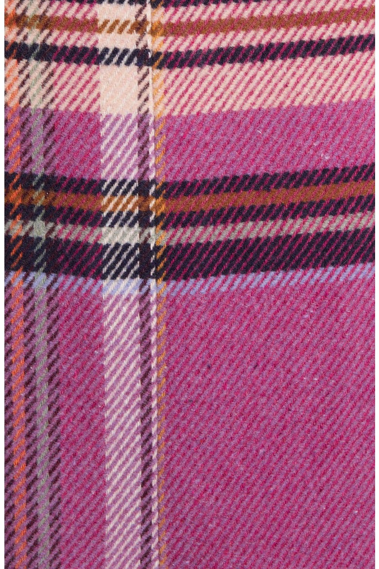 Plaid Shawl Collar Double Breasted Coat, Alternate, color, FUSCHIA PLAID