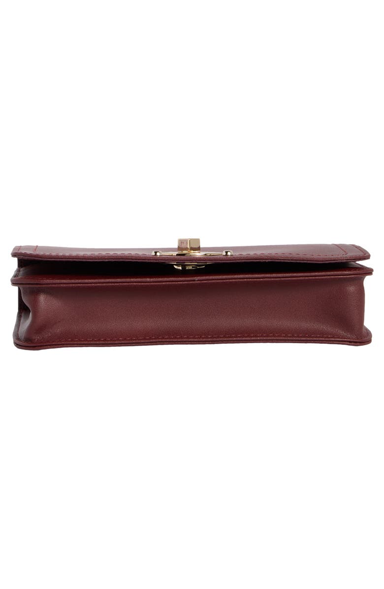 Longchamp Leather Wallet on a Chain, Alternate, color, Burgundy
