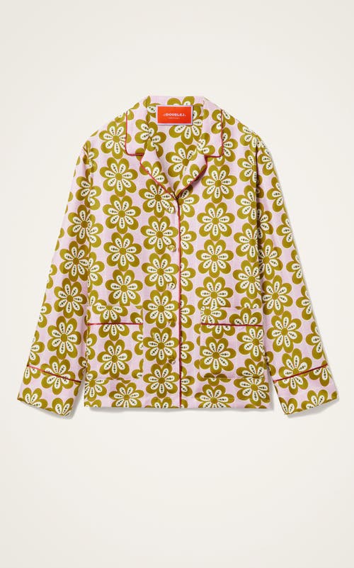 La Doublej Printed Pajama Shirt In Pink