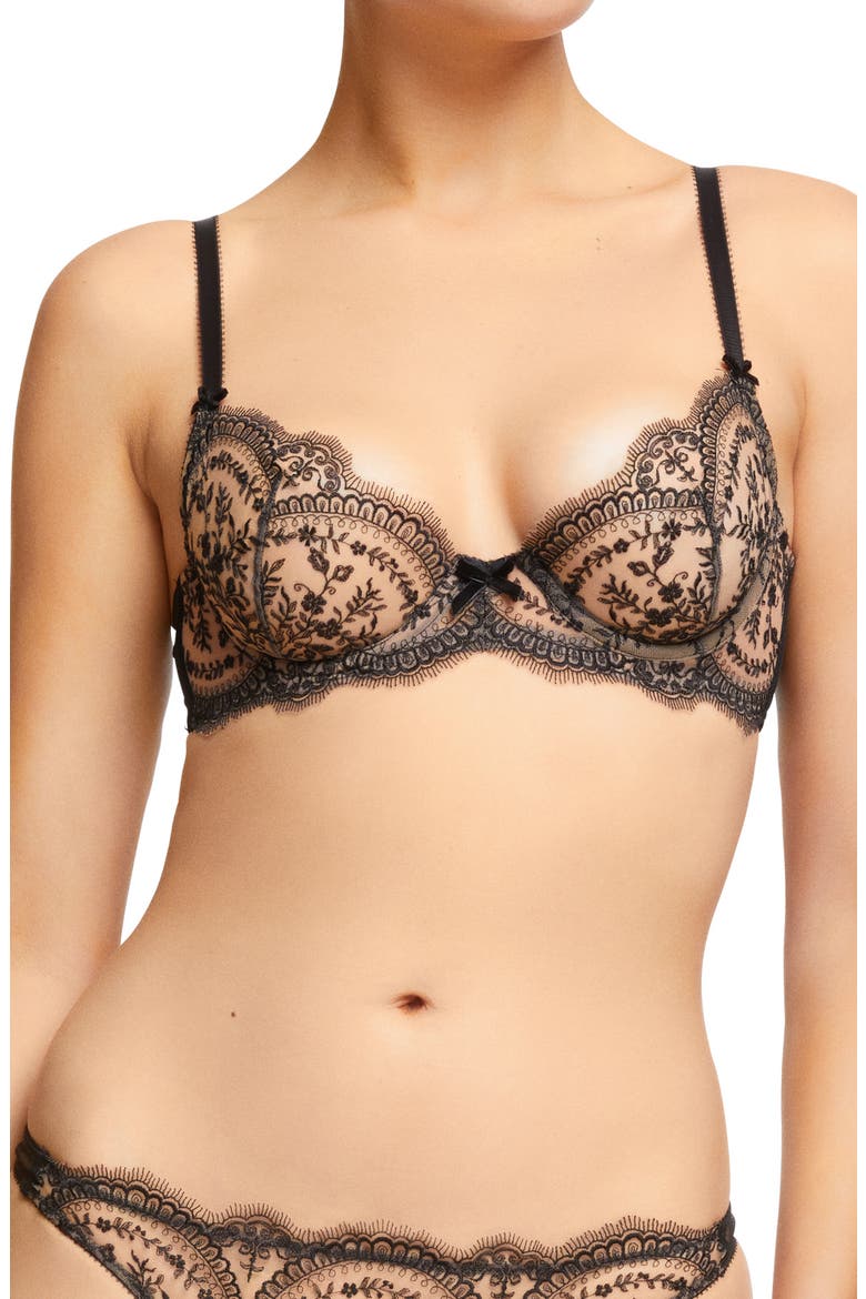 Severine Underwire Balconette Bra, Main, color, BLACK