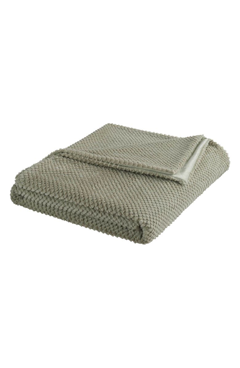 Vellux Plush Texture Throw Blanket, Main, color, Sage
