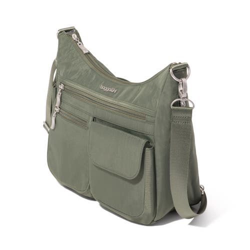Baggallini Modern Everywhere Hobo Crossbody Bag With Wristlet In Green