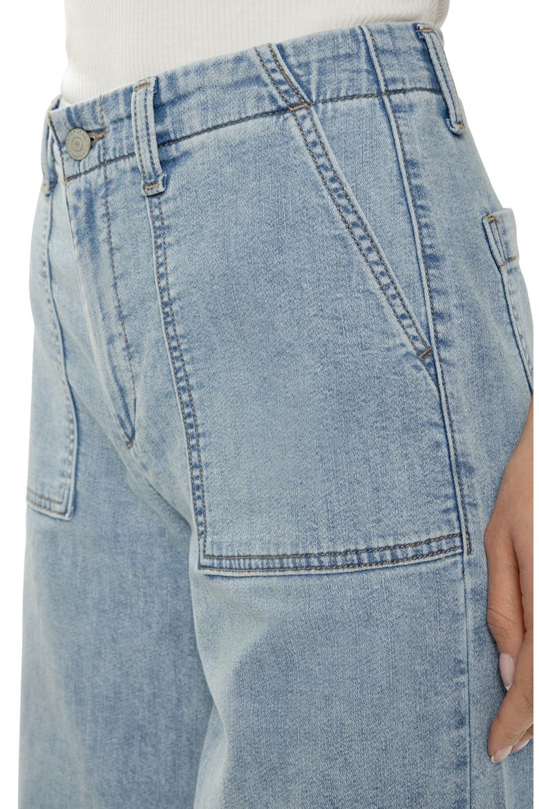 Lightweight Wide Leg Knit Denim Pants, Alternate, color, CRICKETS