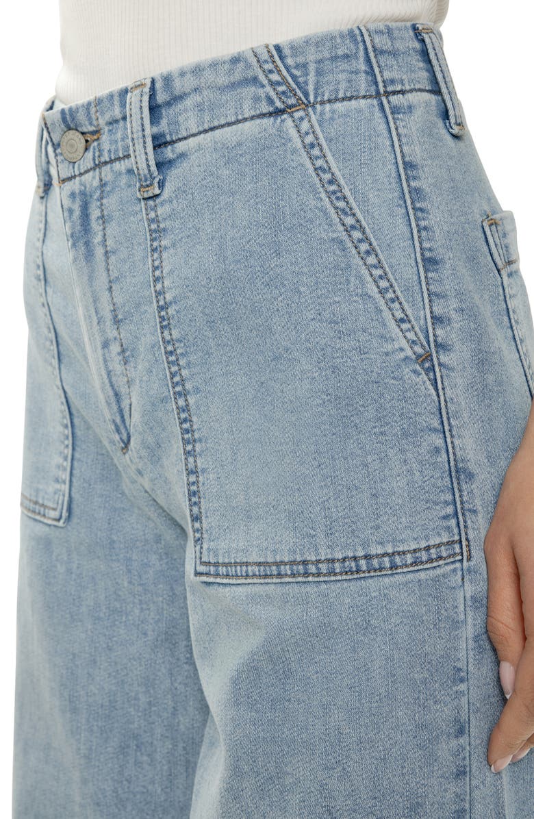 Silver Jeans Co. Lightweight Wide Leg Knit Denim Pants, Alternate, color, Crickets