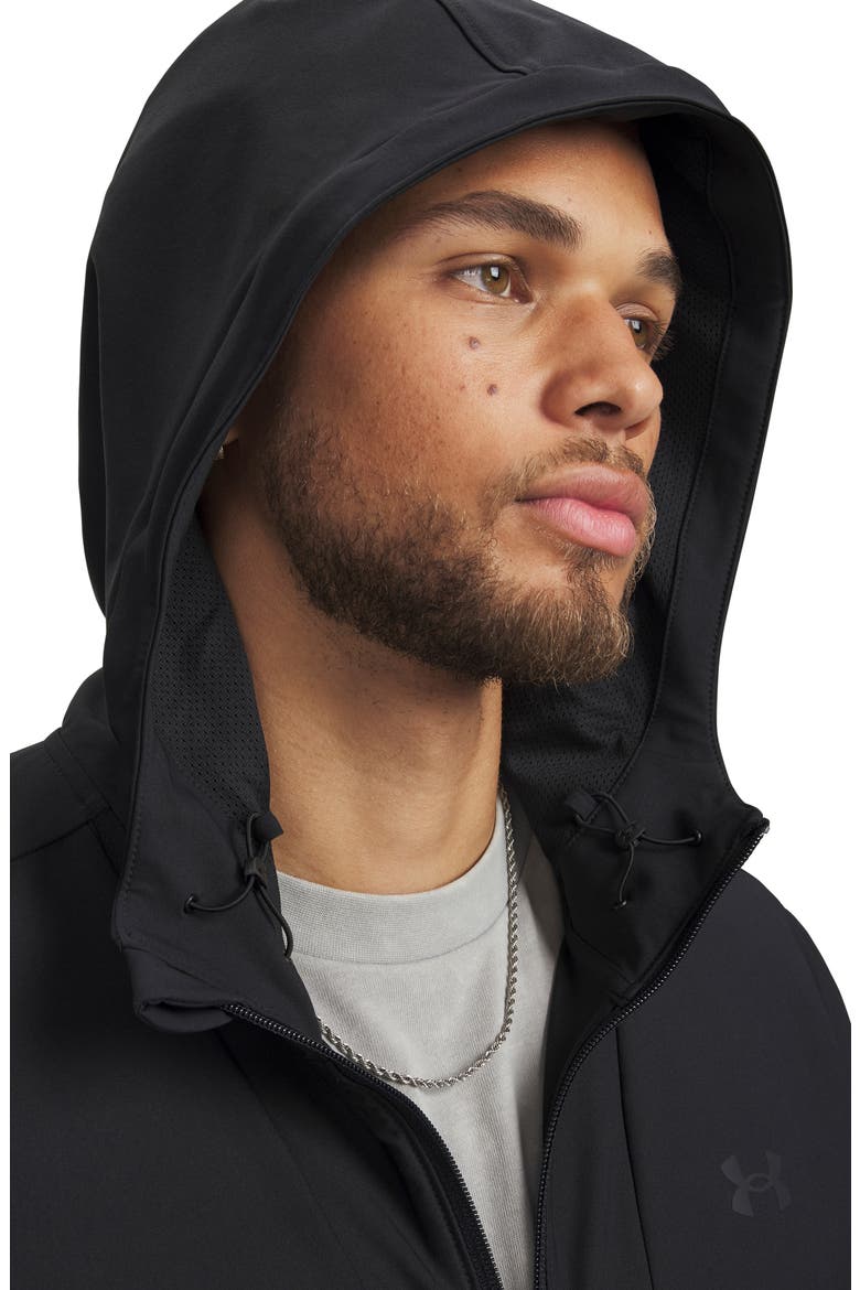 UA Unstoppable Woven Full Zip Hoodie, Alternate, color, 001 BLACK