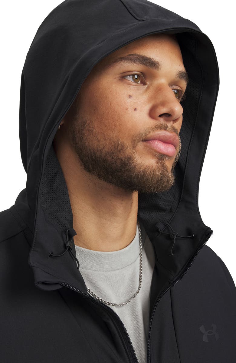 Under Armour UA Unstoppable Woven Full Zip Hoodie, Alternate, color, Black
