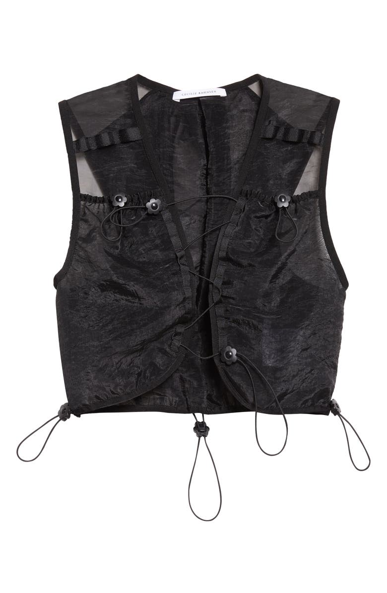 Cecilie Bahnsen Bona Liquid Myrtia Vest, Alternate, color, Black