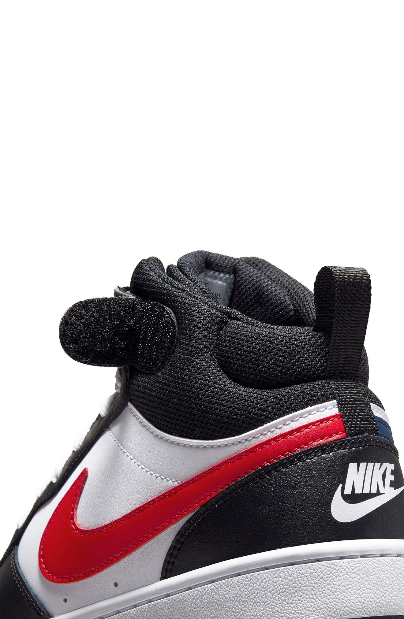 Nike Court Borough High Top Leather Sneaker, Alternate, color, White/ University Red