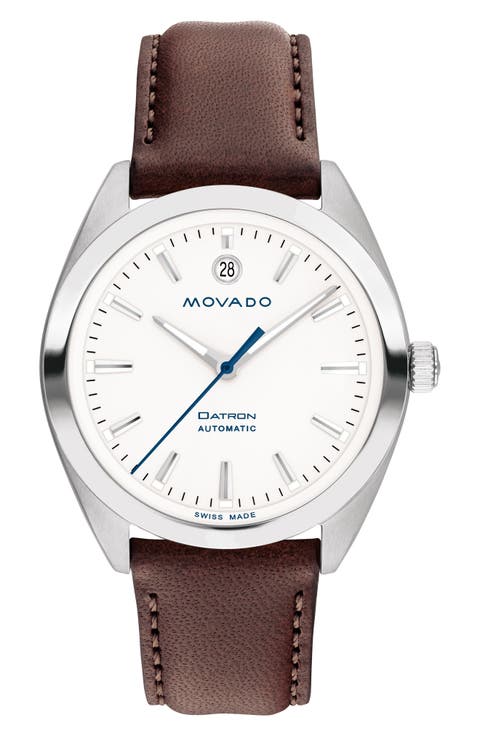 Heritage Datron Leather Strap Watch, 40mm