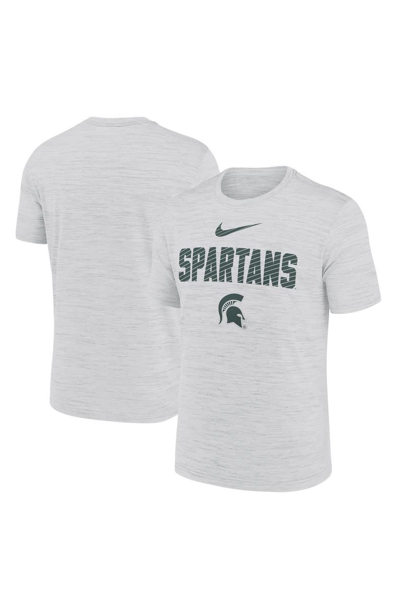 Nike Men's Nike White Michigan State Spartans Campus Slant Velocity Performance T-Shirt, Alternate, color, Gray