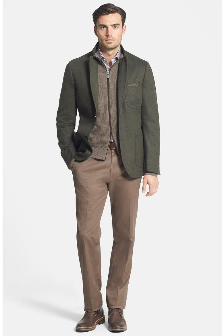 'Raleigh' Regular Fit Flat Front Pants, Alternate, color, ESPRESSO