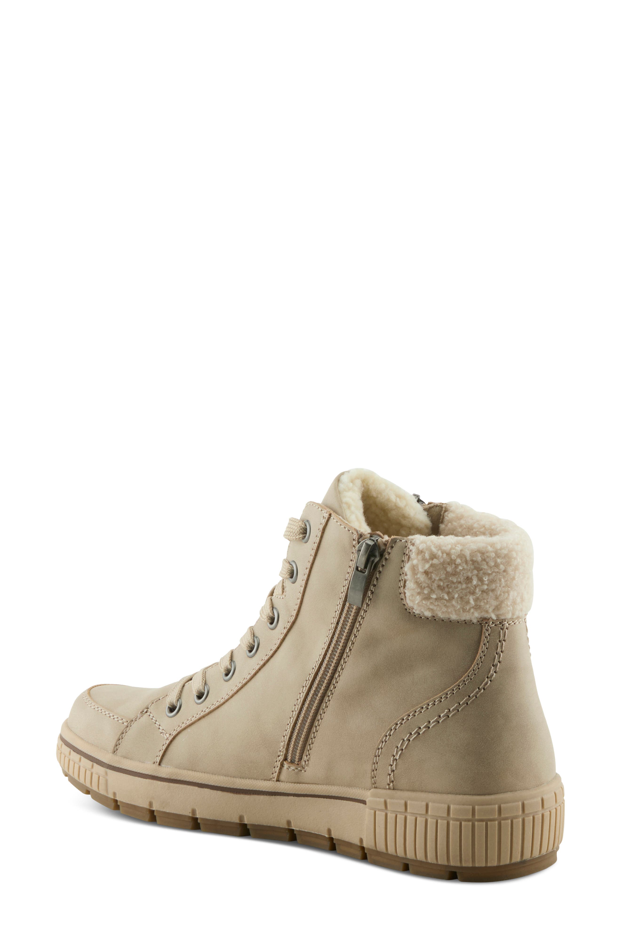 Alps Water Resistant Faux Shearling Sneaker, Alternate, color, STONE