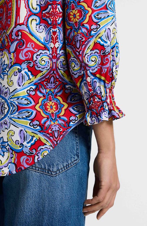 FOXCROFT FOXCROFT OLIVIA SMOCKED CUFF COTTON SHIRT