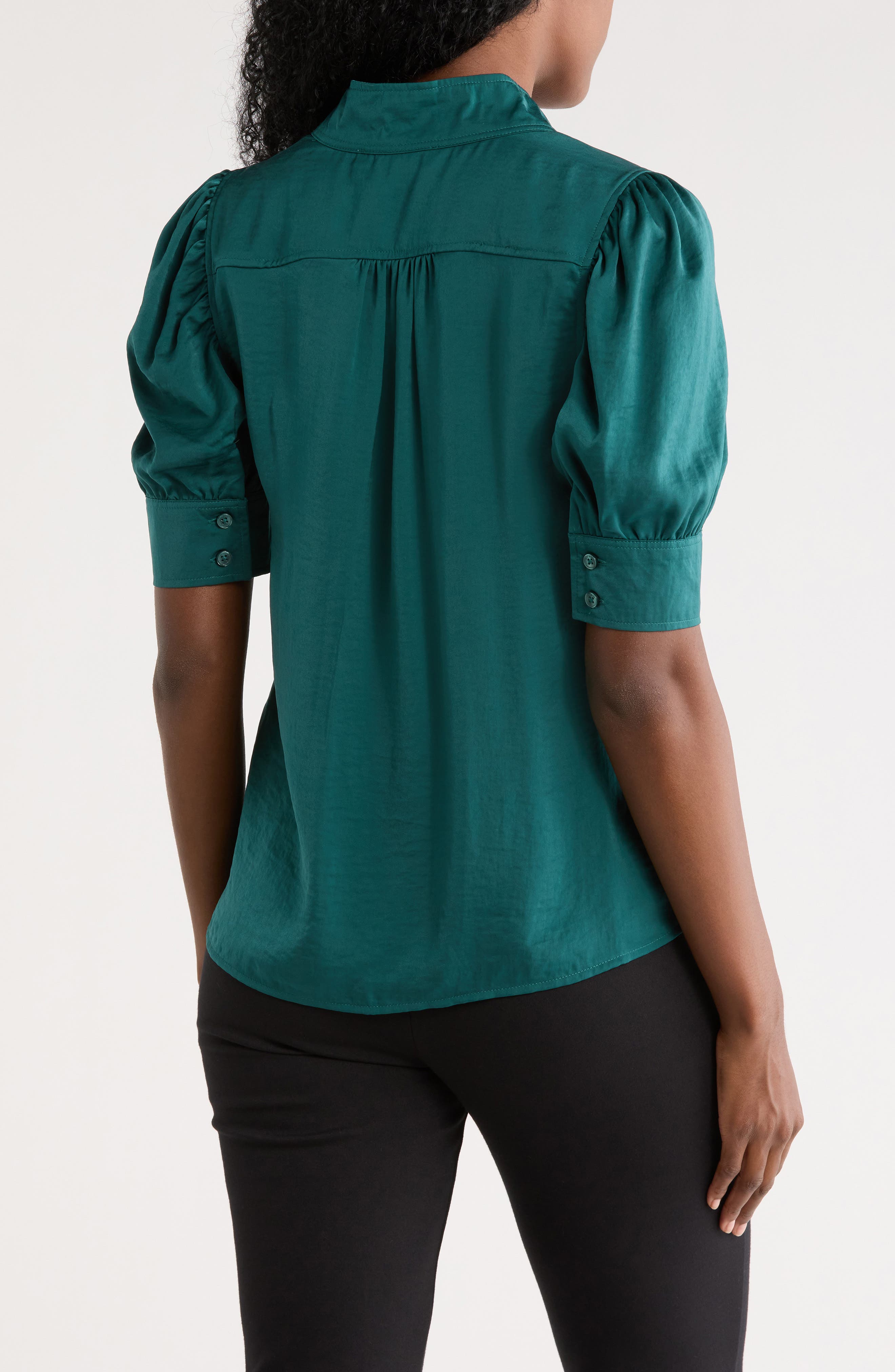 Puff Sleeve Button-Up Shirt - image 2